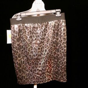 Karen Kane Black and Brown Sequin Pencil Skirt